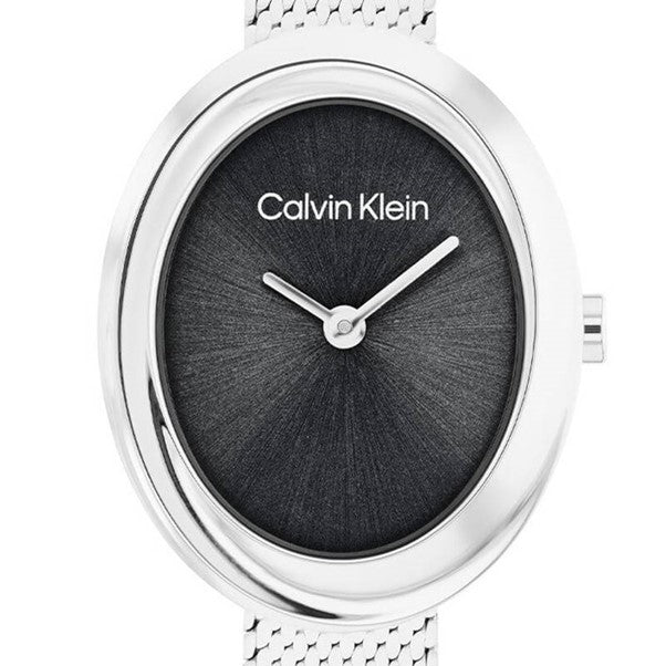 Ladies Calvin Klein Montre Twisted Oval Black Diial