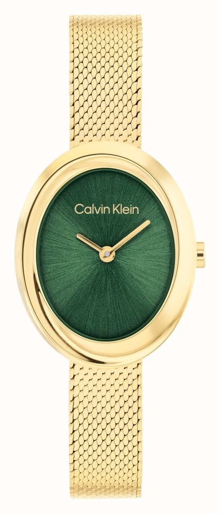 Ladies Calvin Klein Montre Twisted Oval Green Dial