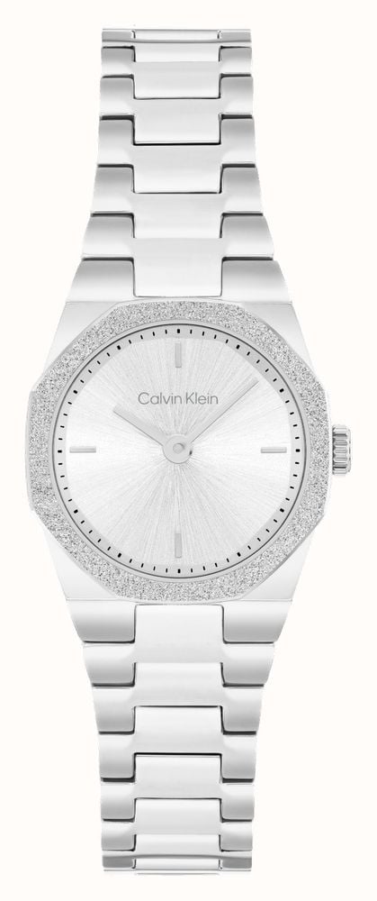Ladies Calvin Klein Geometric Elegance Silver Dial