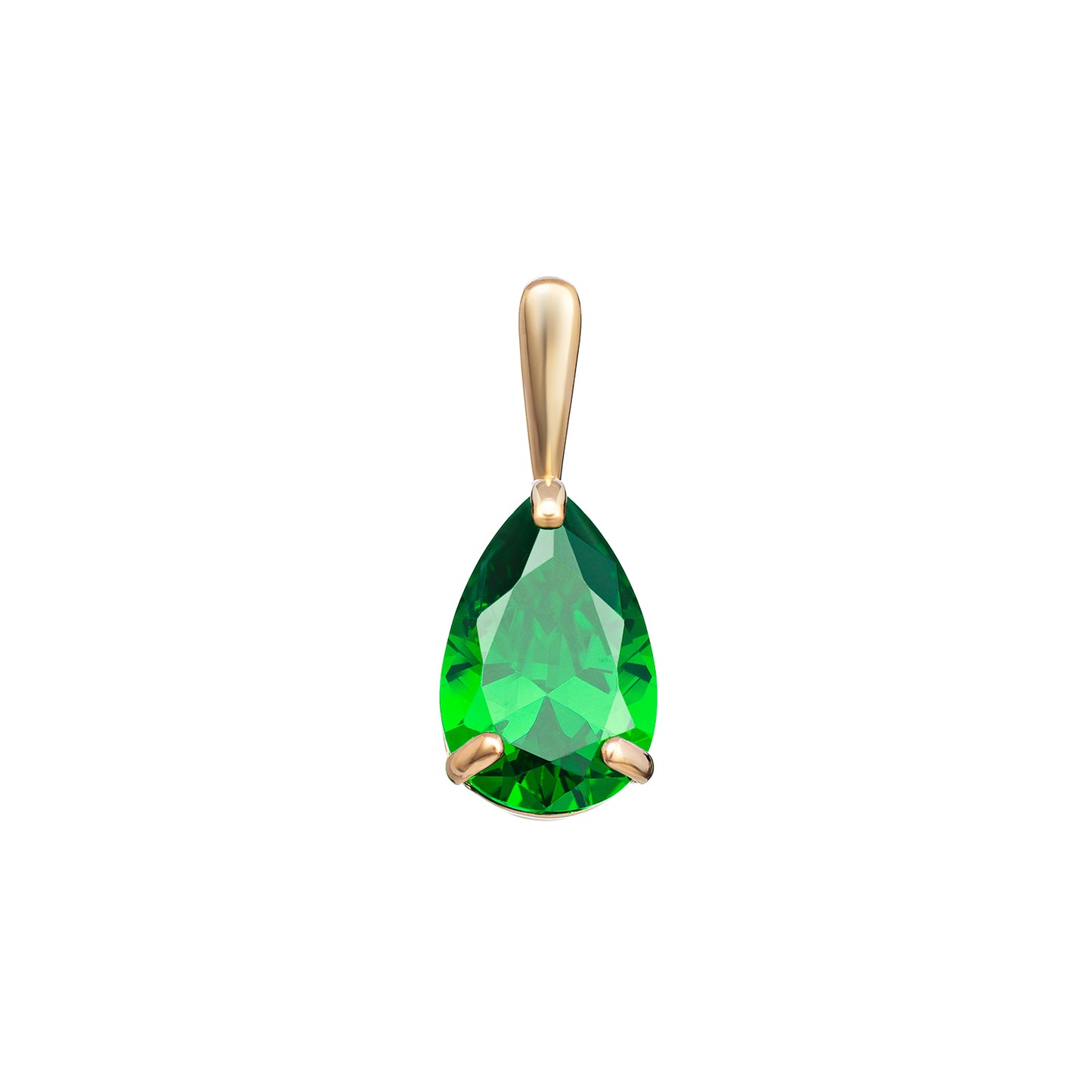 9ct Green CZ Pear Pendant
