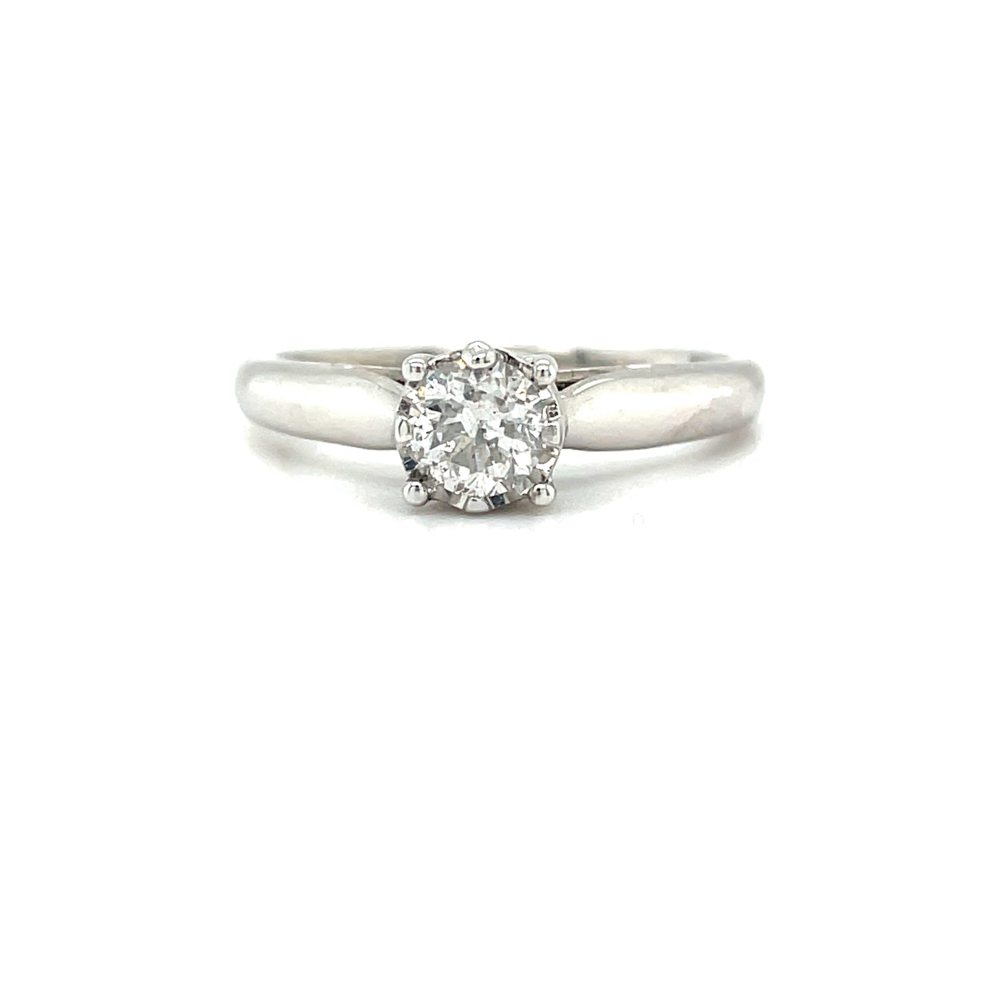 9ct White Gold Solitaire .50ct Diamond Ring