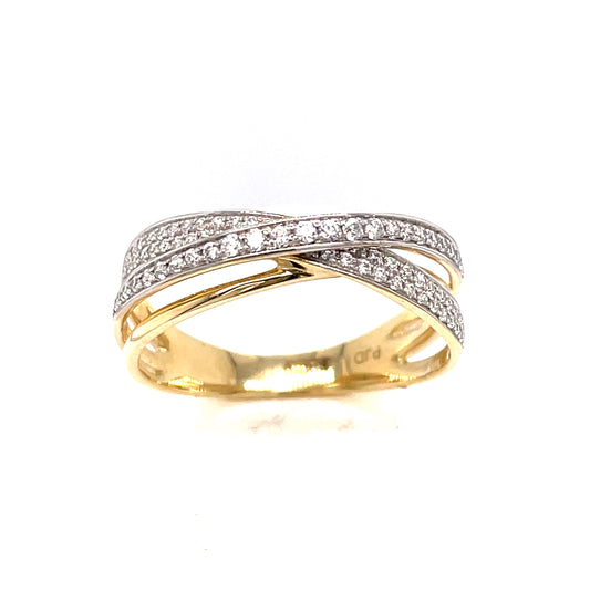 9ct Cubic Zirconia Crossover Ring