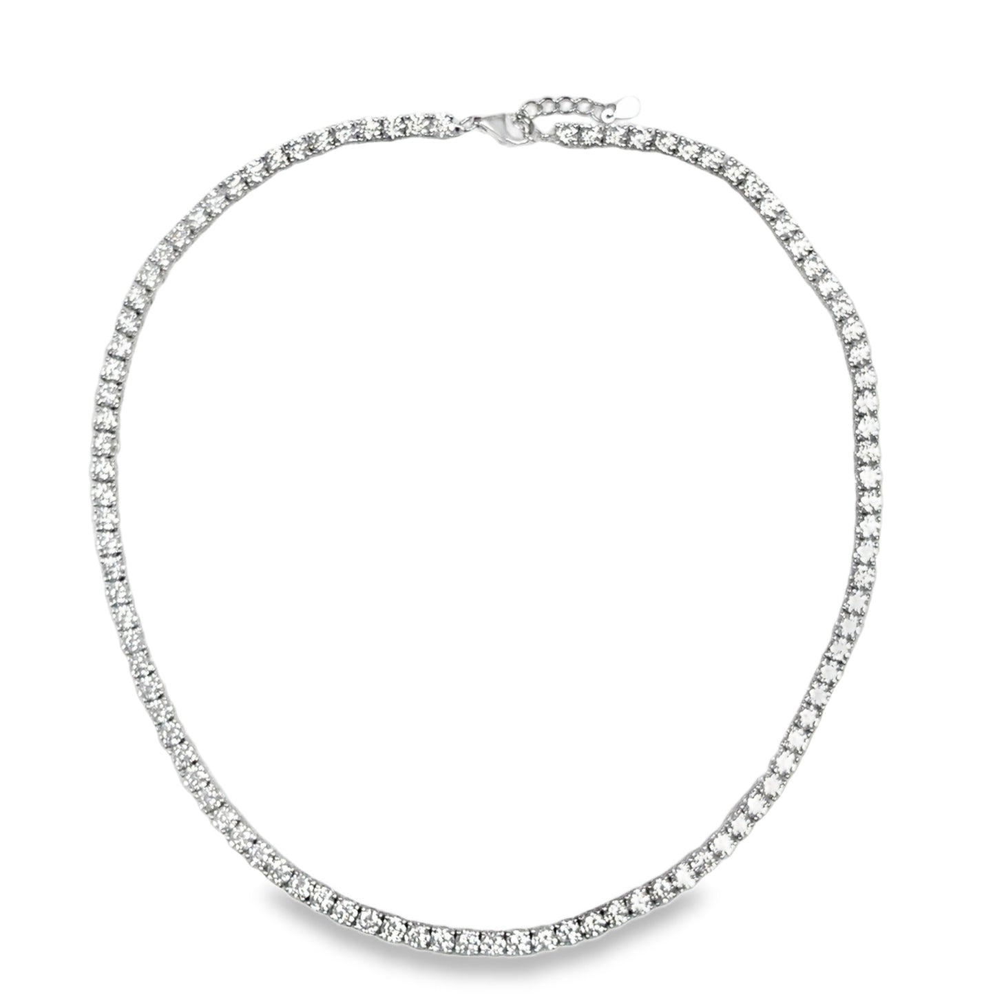Sterling Silver 4mm CZ Tennis Necklet