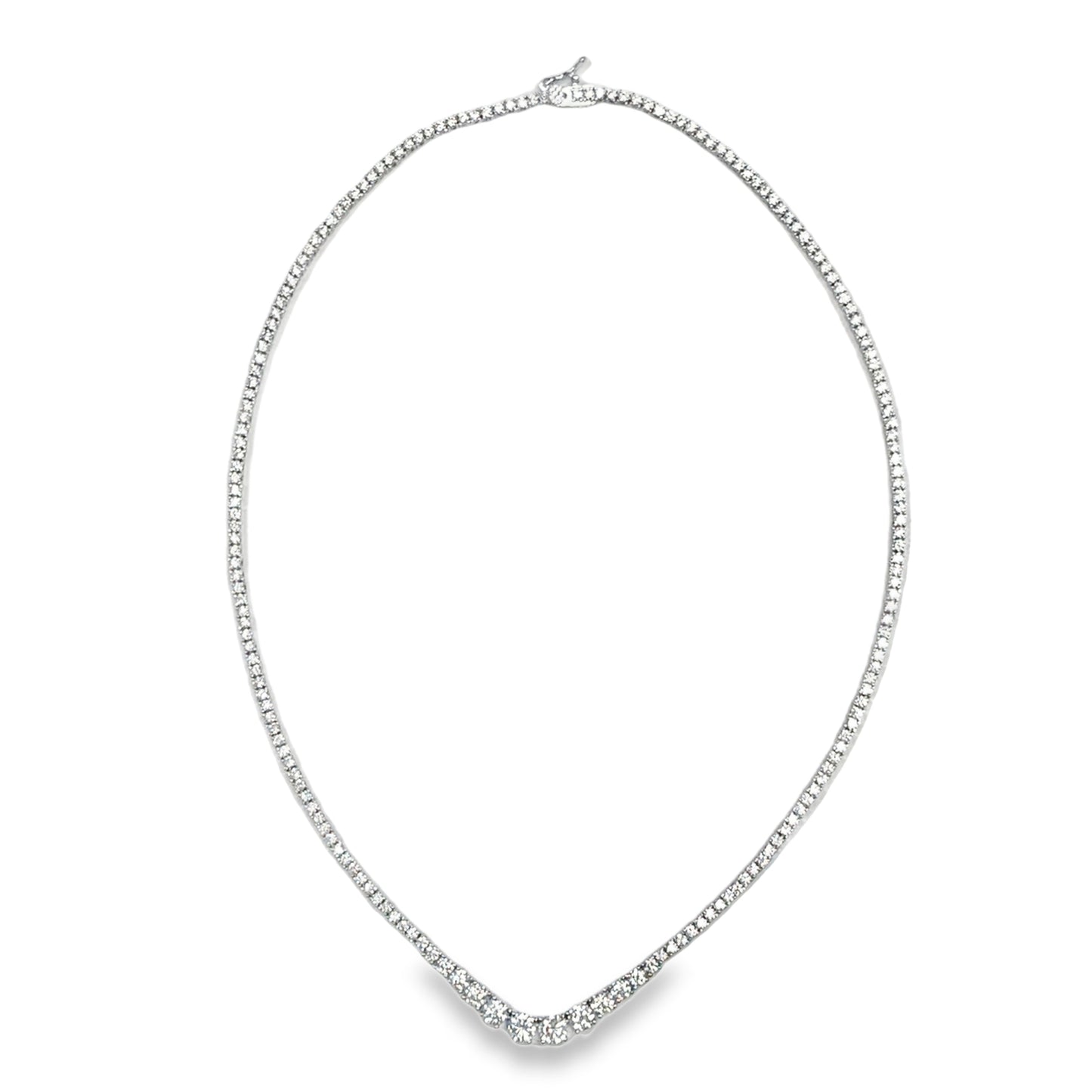 Sterling Silver Graduated CZ Tennis Necklet
