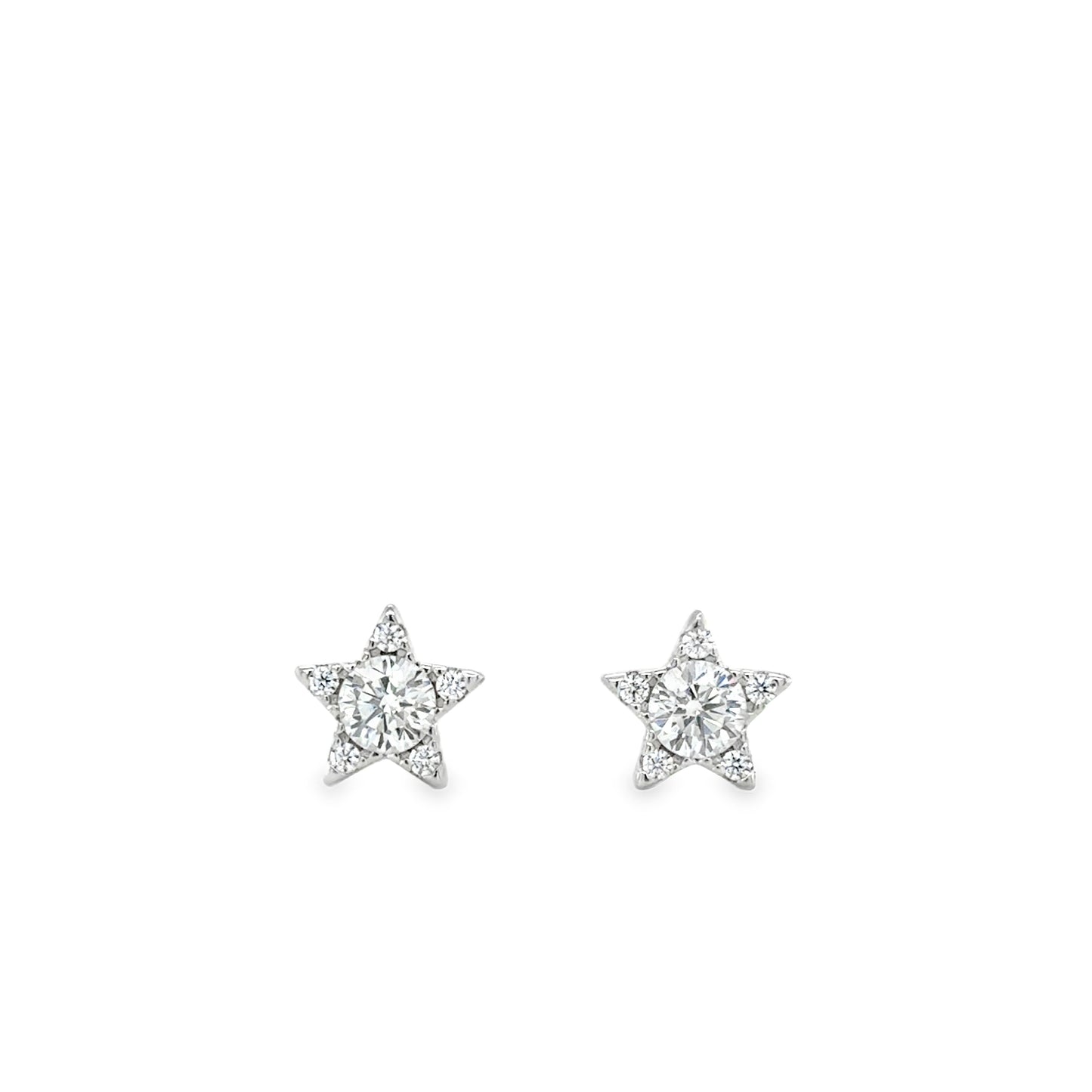 Sterling Silver CZ Star Cluster Earrings