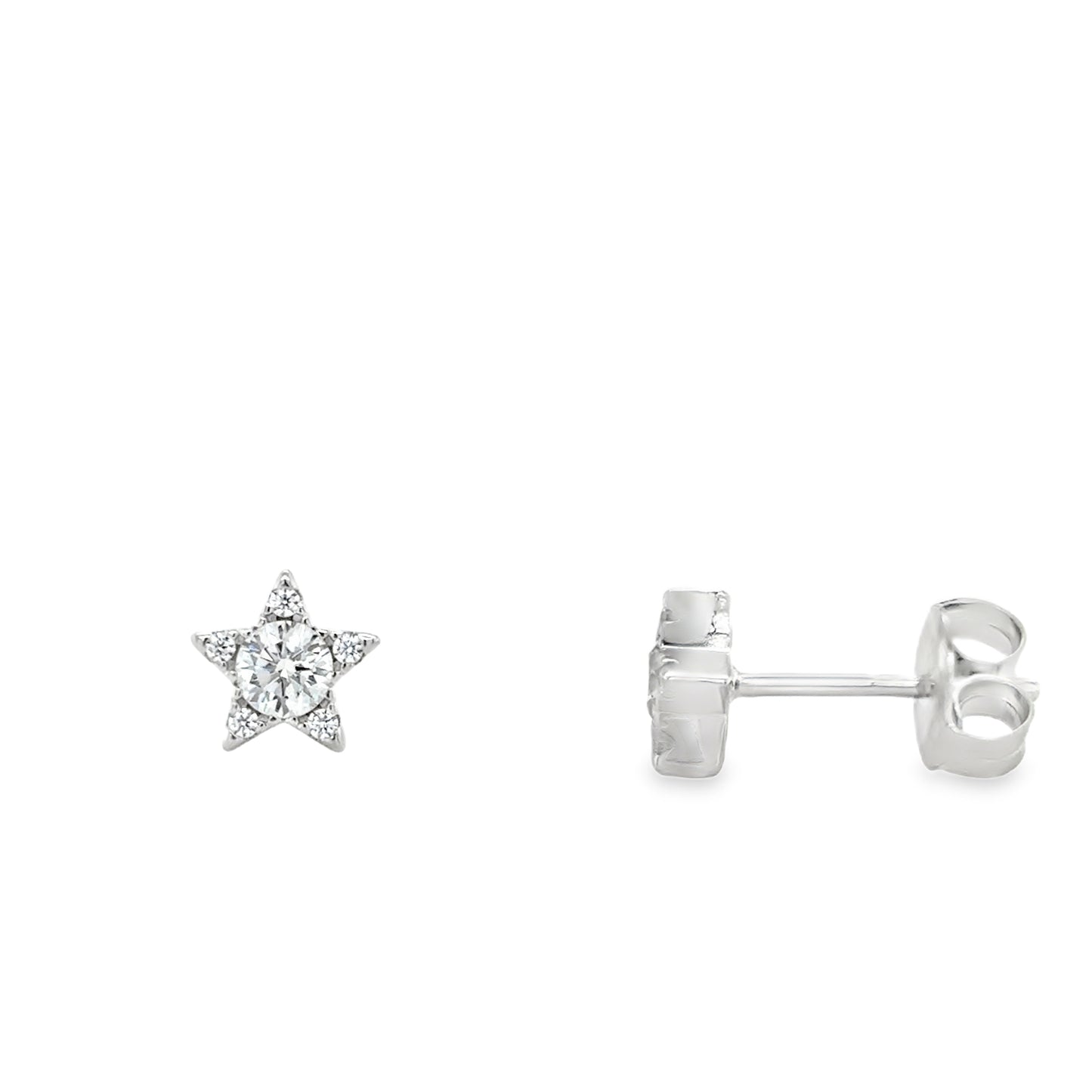 Sterling Silver CZ Star Cluster Earrings