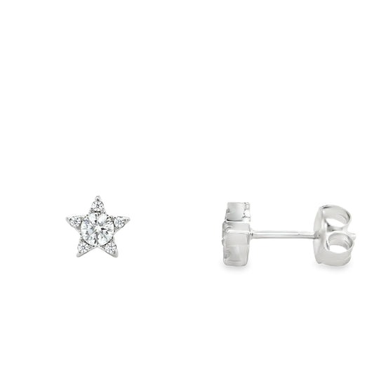Sterling Silver CZ Star Cluster Earrings