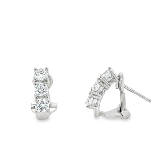 Sterling Silver CZ Huggy Earrings