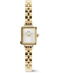 Ladies Daniel Wellington Quadro Mini Arch 3-link White Sunray Gold