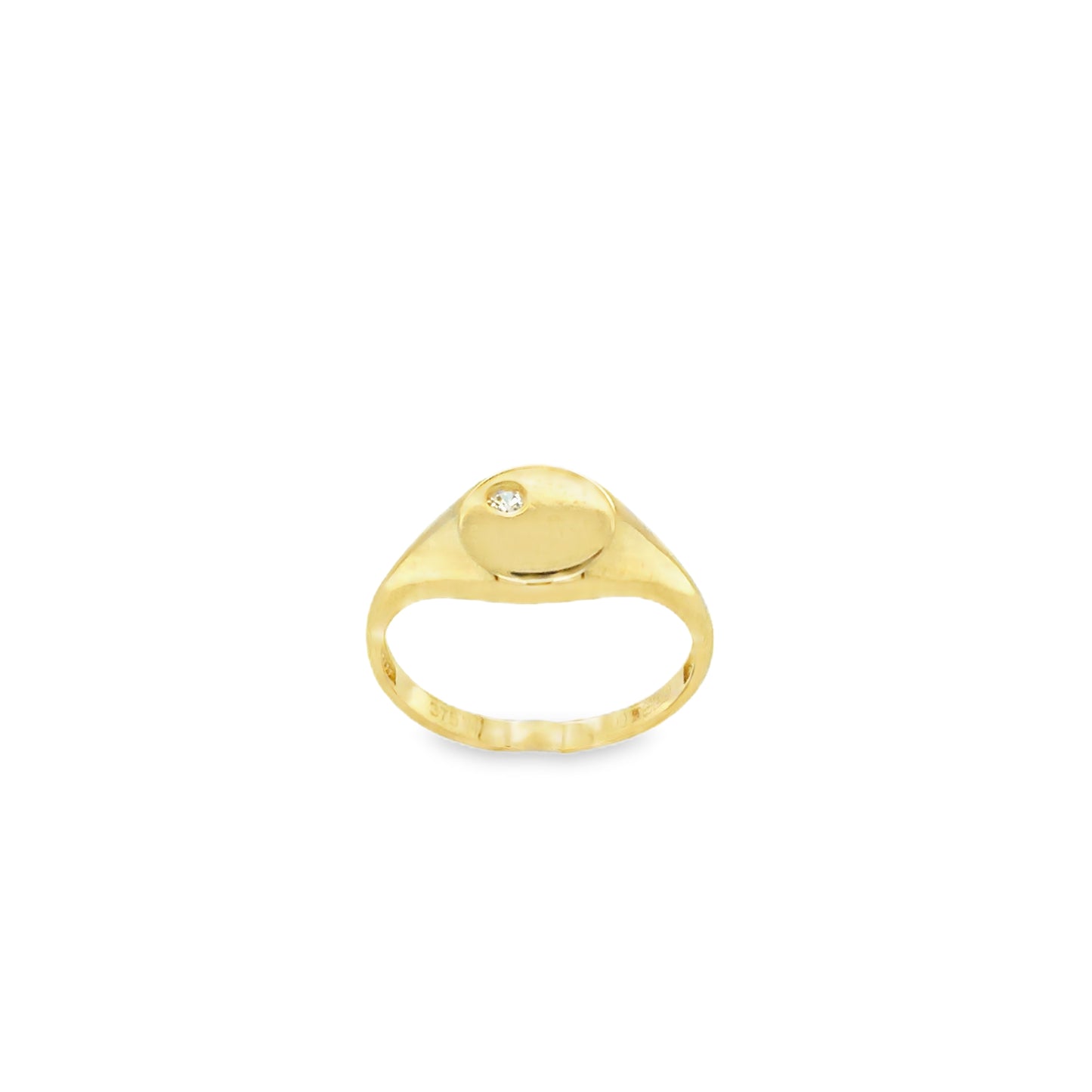9ct Ladies CZ Signet Ring