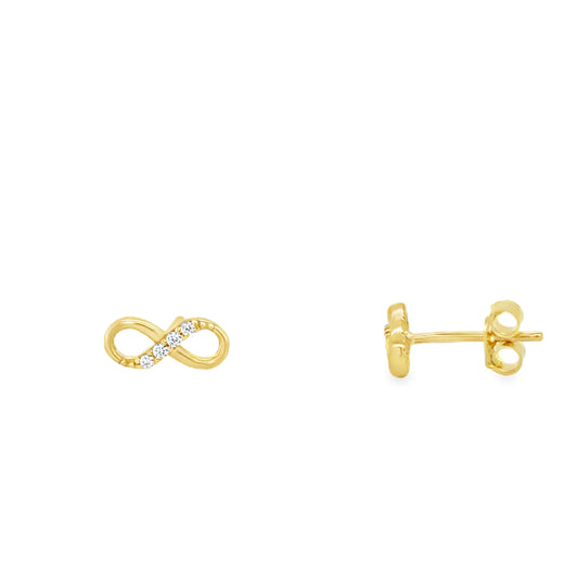 9ct CZ Infinity Stud Earring