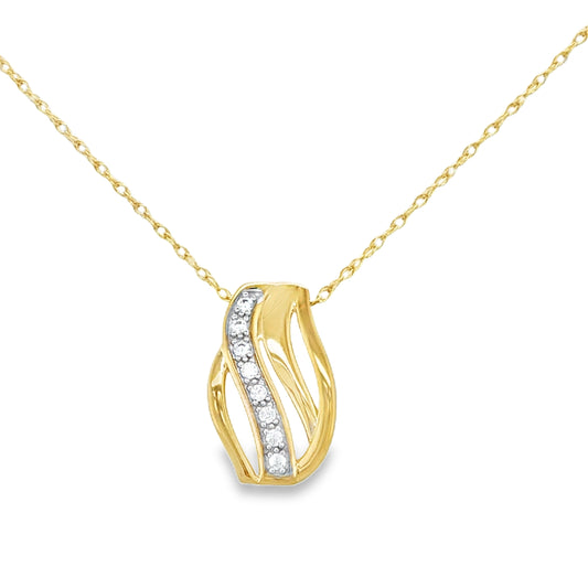9ct CZ Open Lined Pendant
