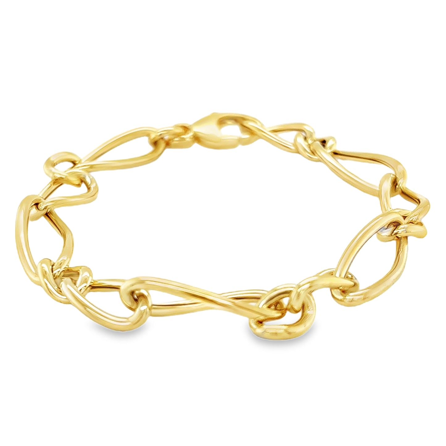 9ct Polished Open Long & Short Link Bracelet