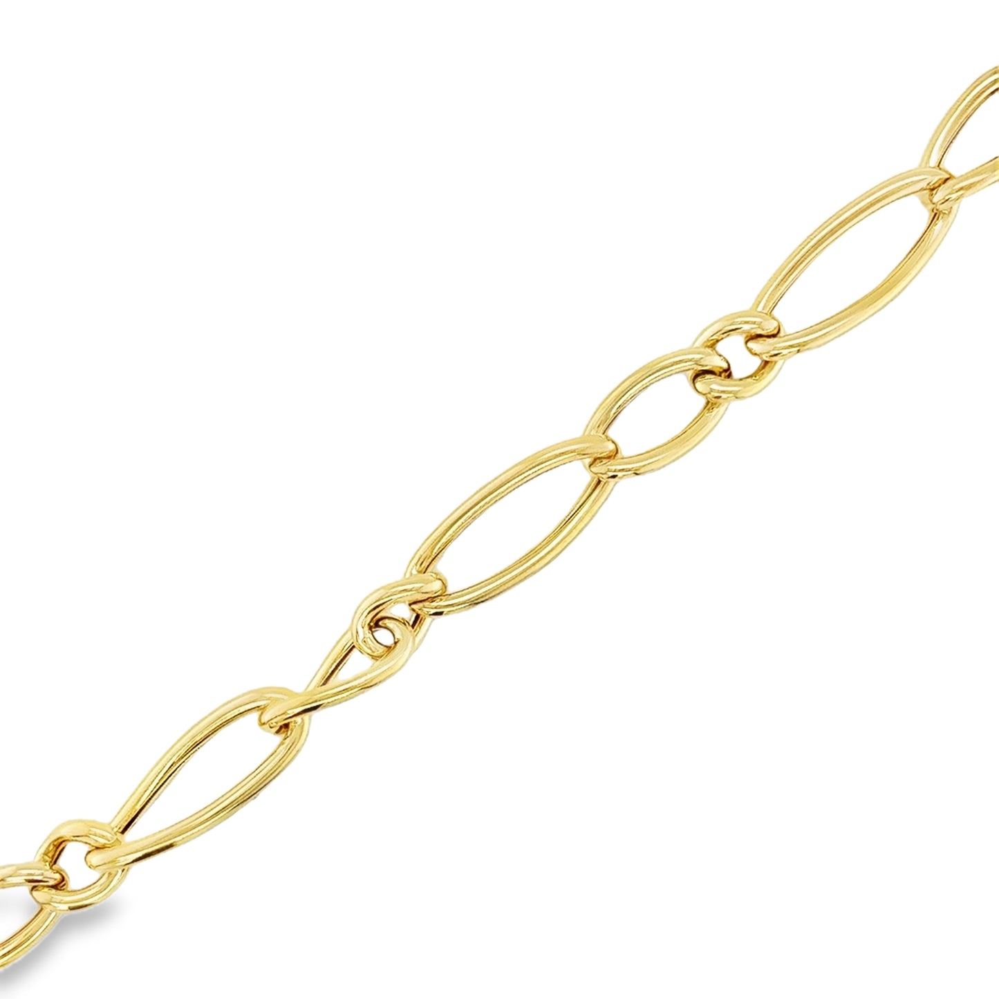 9ct Polished Open Long & Short Link Bracelet