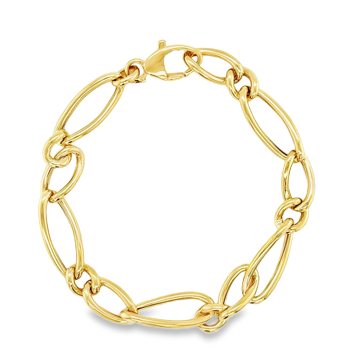 9ct Polished Open Long & Short Link Bracelet