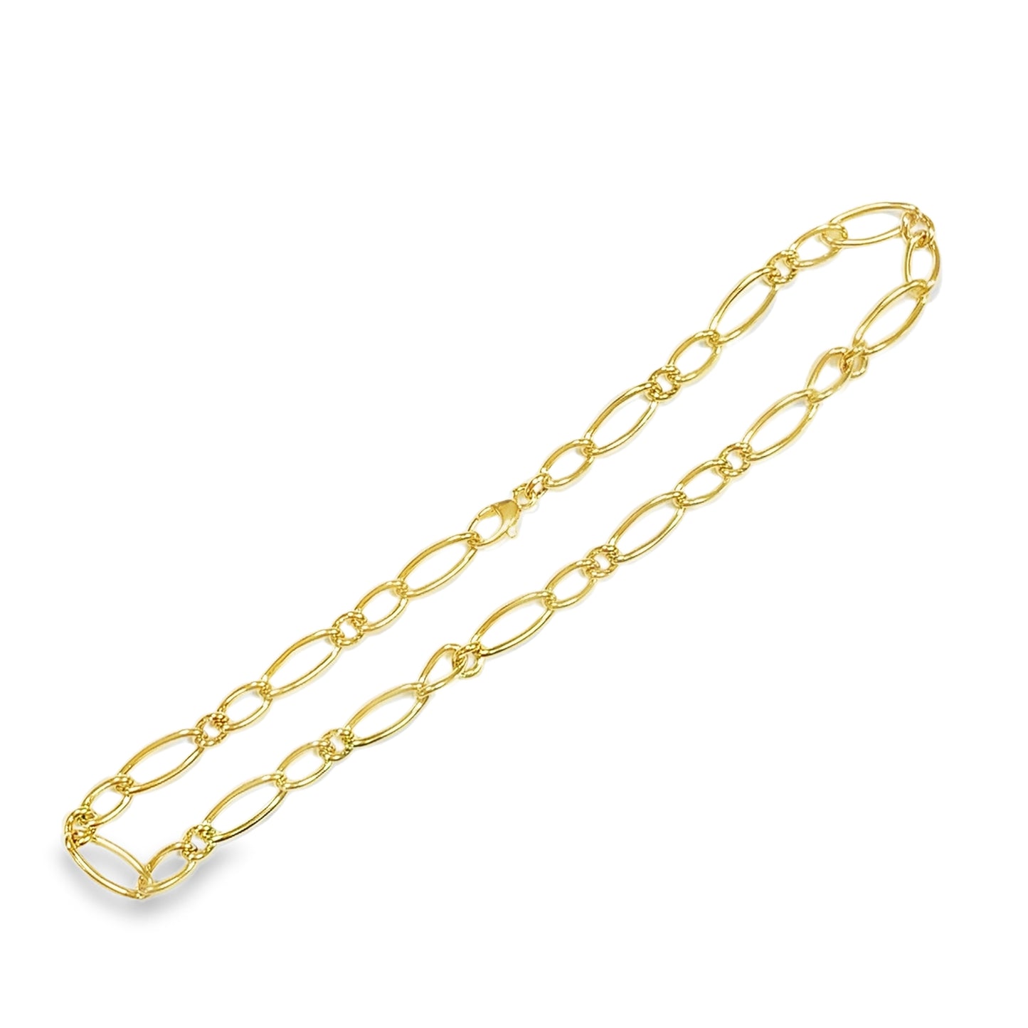 9ct Polished Long & Short Open Link Necklet