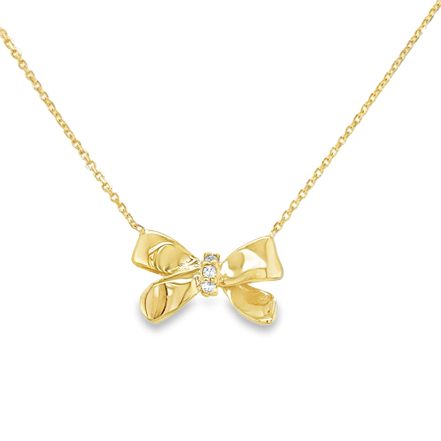9ct CZ Bow Necklet