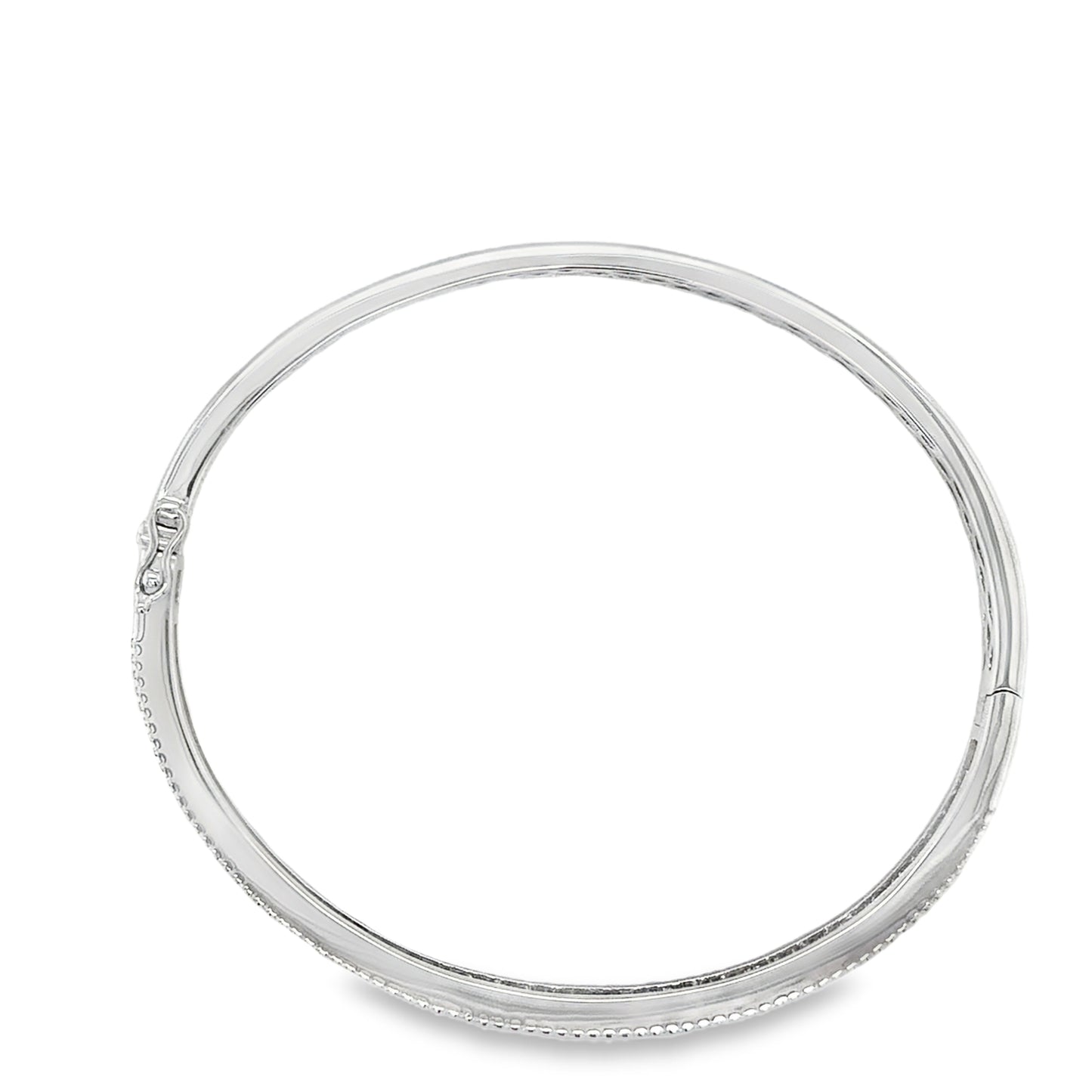 Sterling Silver Three Row CZ Bangle