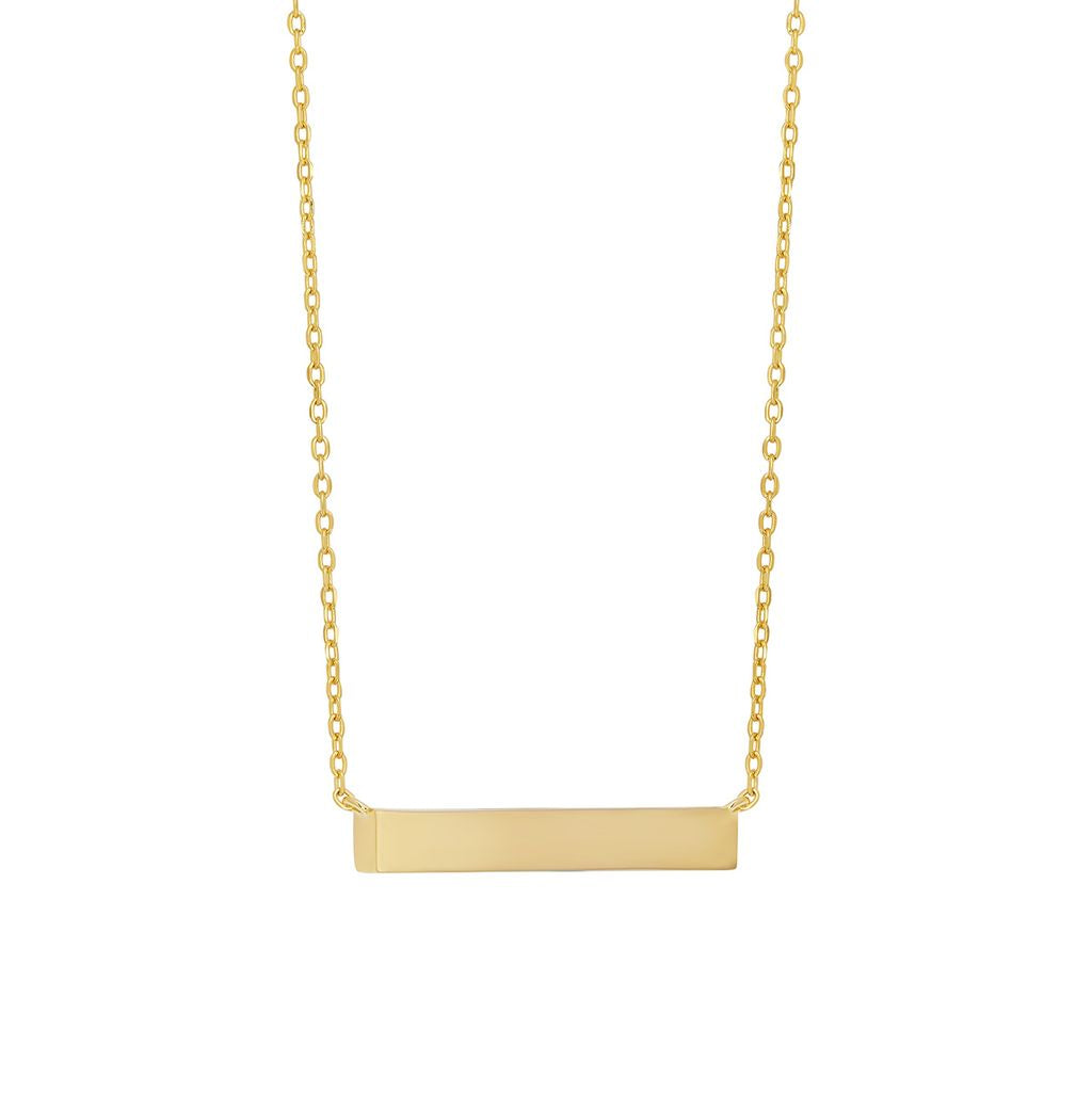 Sterling Silver Gold Plated Horizontal Bar Necklet