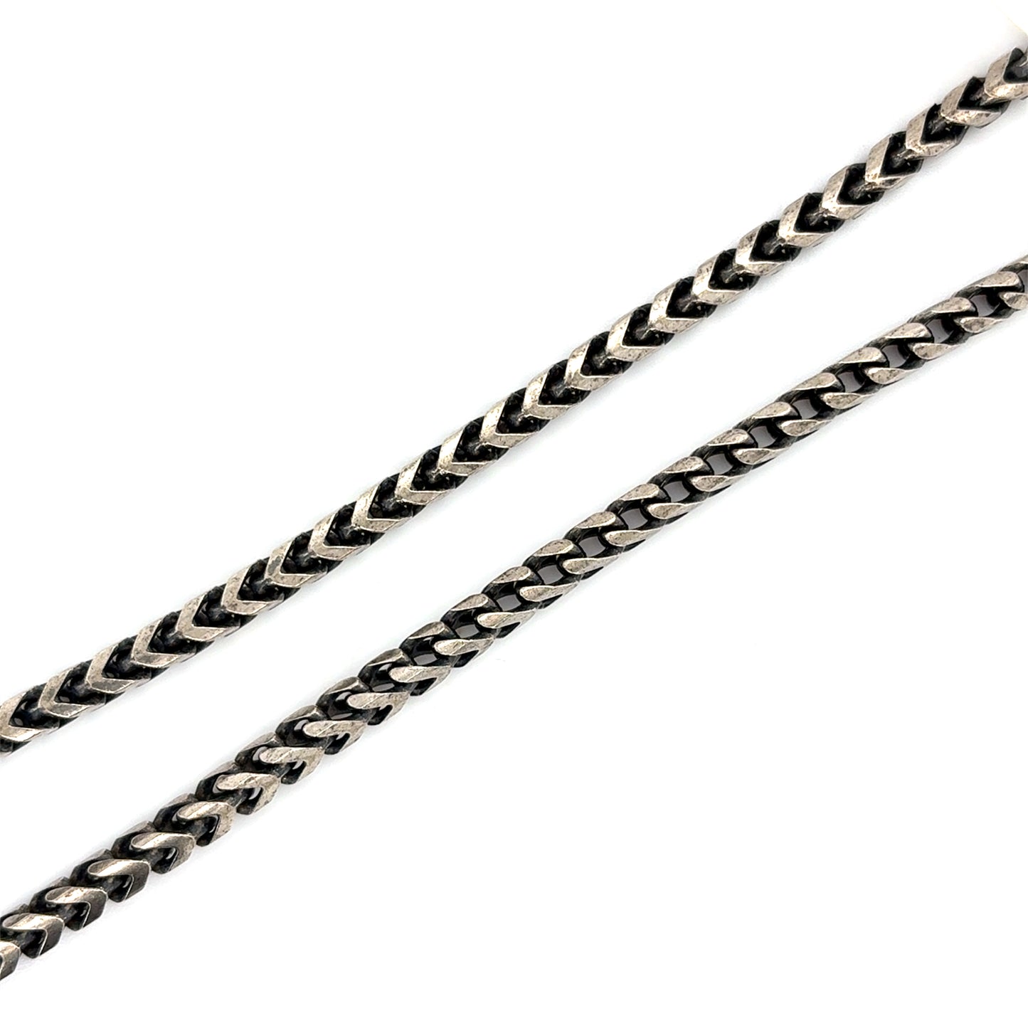 Sterling Silver Oxidised Foxtail Necklet