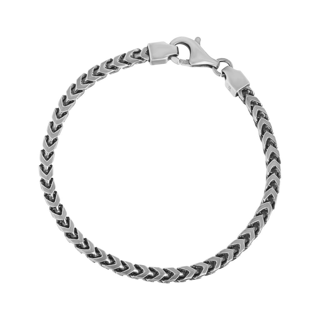 Sterling Silver Oxidised Foxtail Bracelet