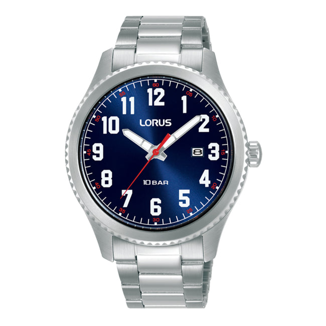 Gents Lorus Round Blue Dial Watch