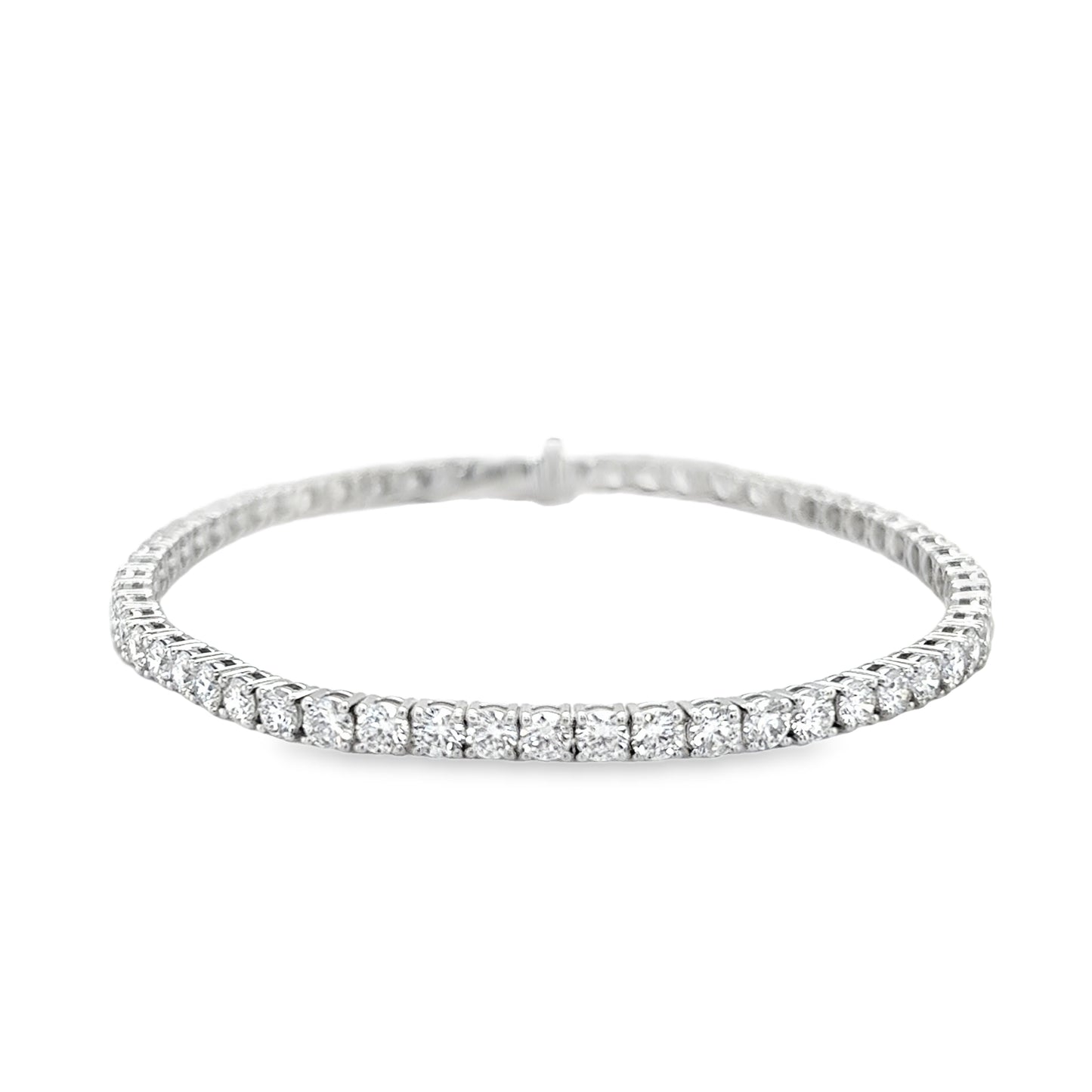 Platinum Round Brilliant Cultured Diamond Tennis Bracelet 3.00ct