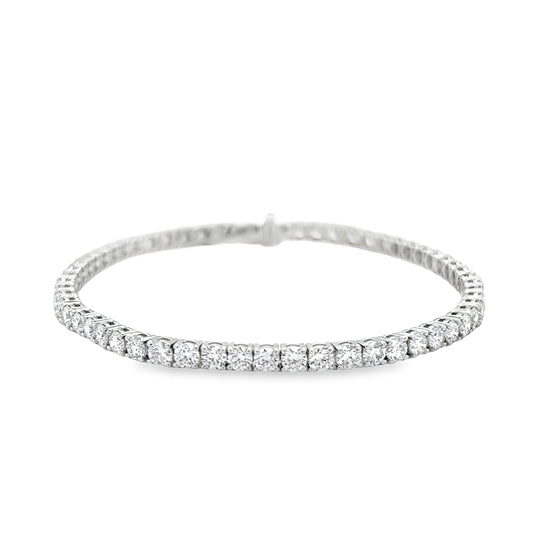 Platinum Round Brilliant Cultured Diamond Tennis Bracelet 3.00ct