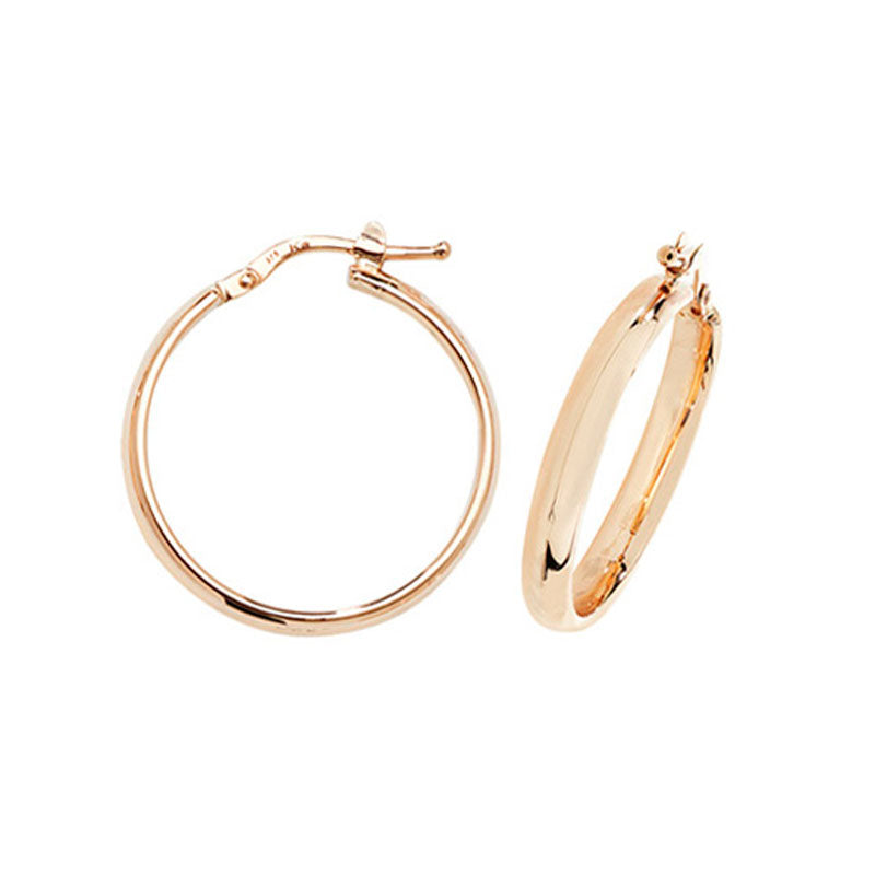 9ct Yellow Gold 2mm Hinged Hoop Earrings