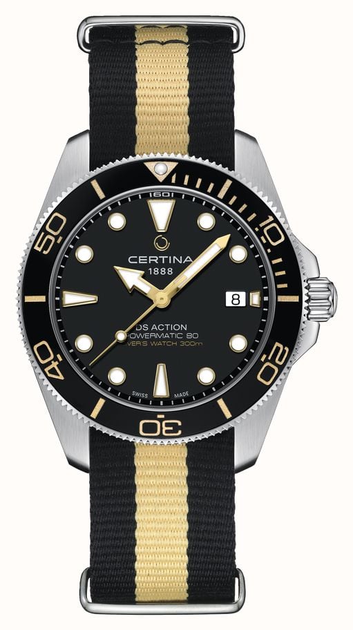 Gents Certina DS Action Diver Powermatic 80 Black Dial