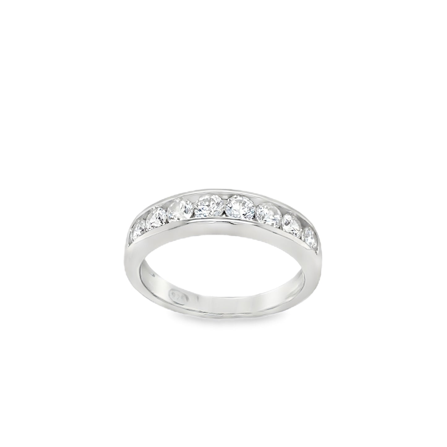 Sterling Silver Channel set CZ Eternity Ring