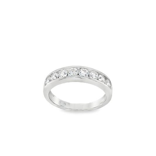 Sterling Silver Channel set CZ Eternity Ring