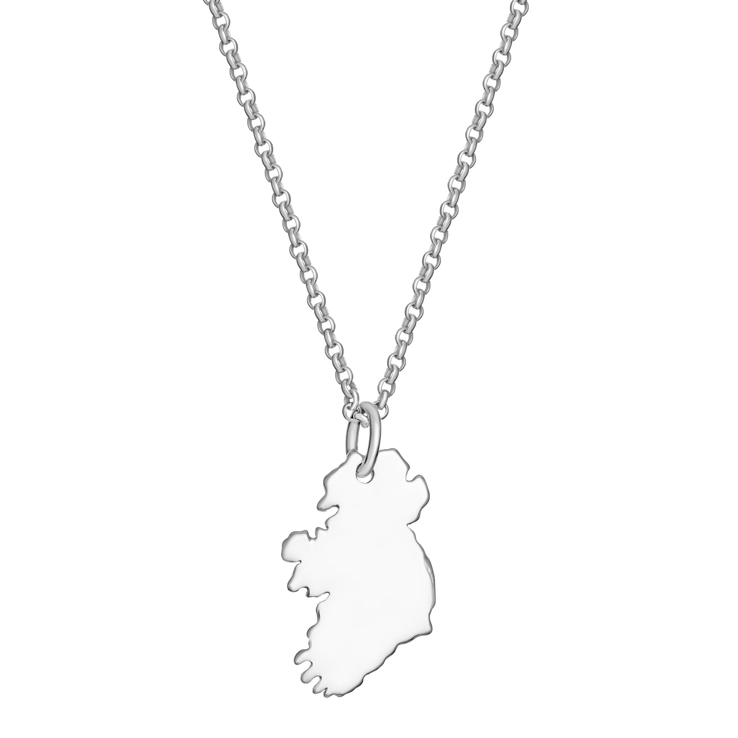 Sterling Silver Ireland Map Necklet Pendant