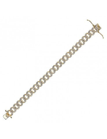 Bronzallure Gold Plated CZ Curb Link Bracelet