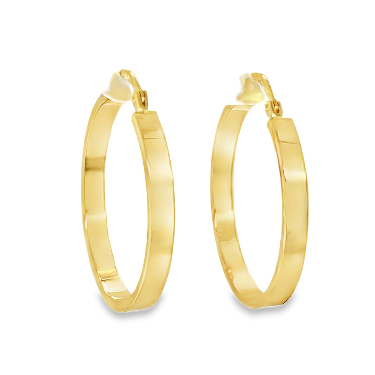 9ct 25mm Flat Hoop Earrings