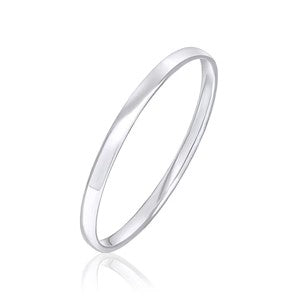 Sterling Silver Plain 5.4mm Solid Court Bangle
