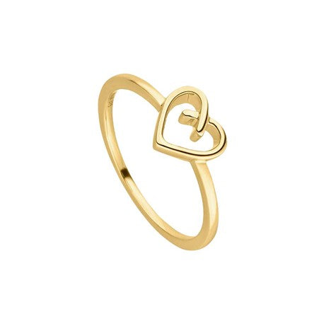 9ct Polished Open Heart Ring
