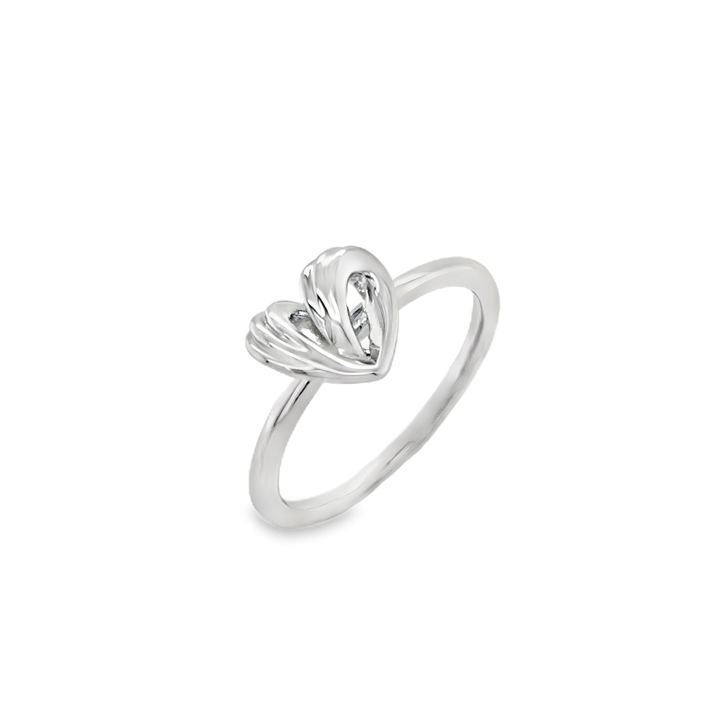 Sterling Silver Polished Heart Ring