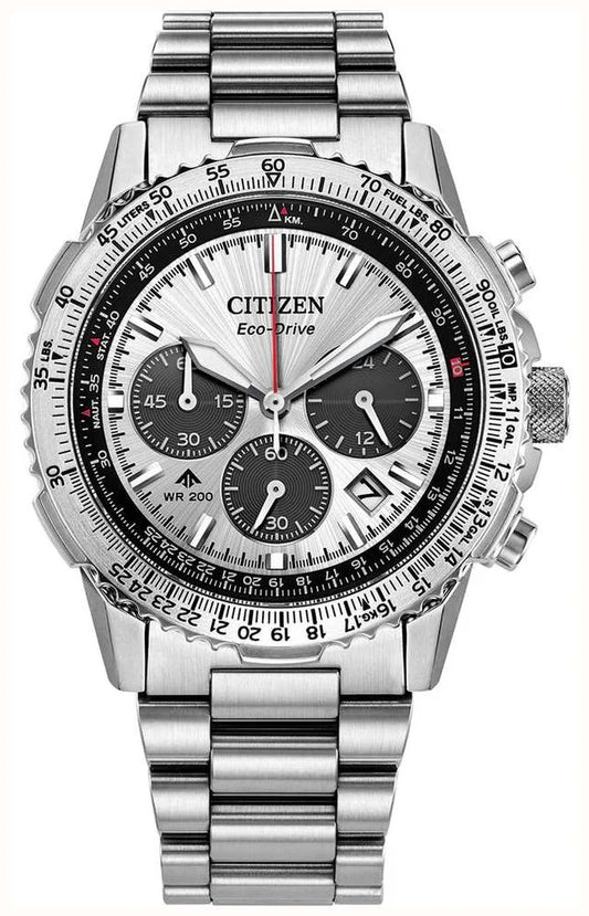 Gents Citizen Eco-Drive Promaster Navihawk Chrono White Dial