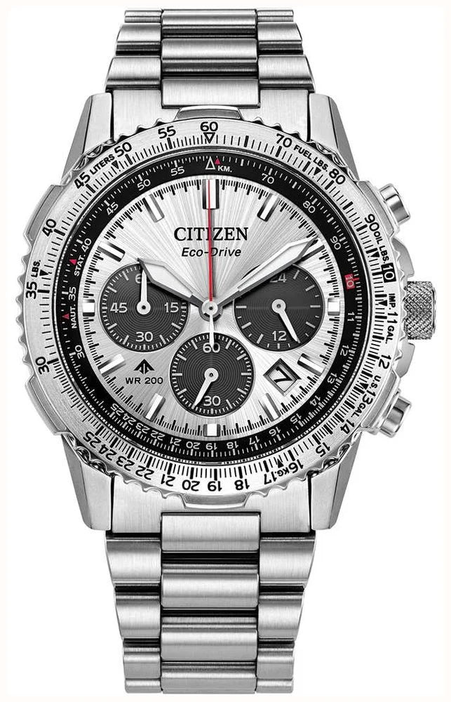 Gents Citizen Eco-Drive Promaster Navihawk Chrono White Dial