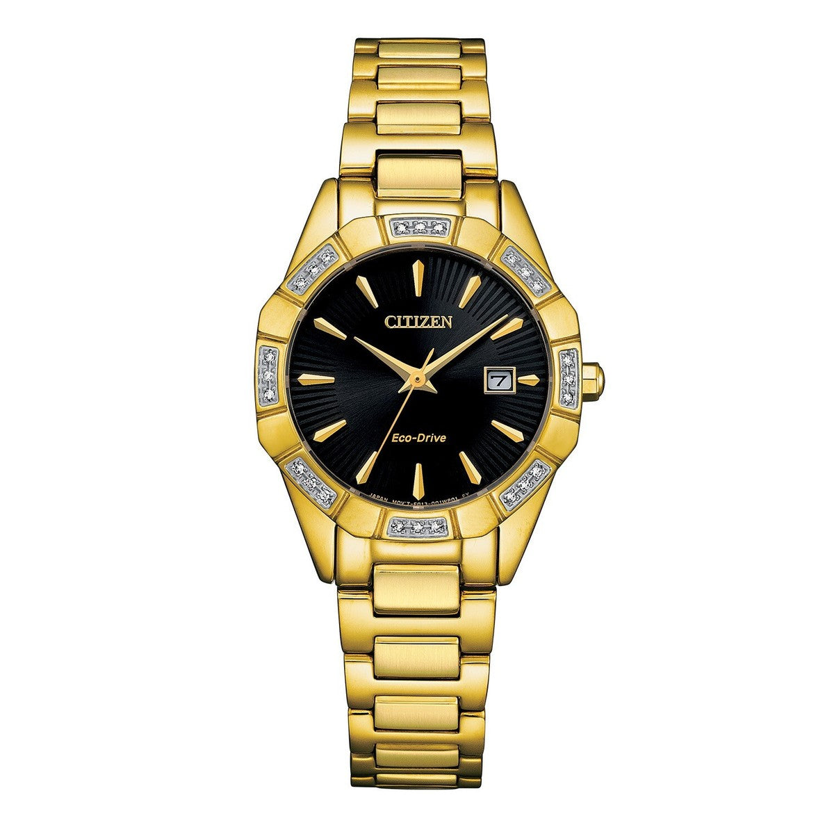 Ladies Citizen Eco-Drive Octavia Diamond Black Dial