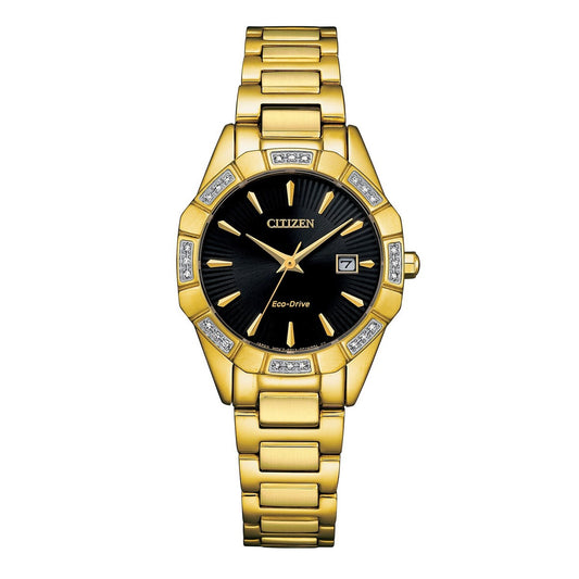 Ladies Citizen Eco-Drive Octavia Diamond Black Dial