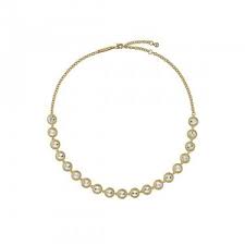 Ted Baker Solanna Gold Plated Solitaire Sparkle Crystal Round Halo Necklet