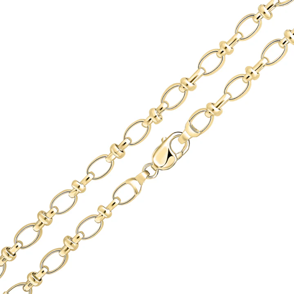 18ct Vermeil 8.5mm Oval Pinch Link Bracelet