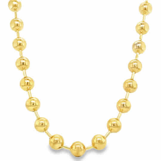 Sterling Silver Gold Plated Polished Ball Necklet