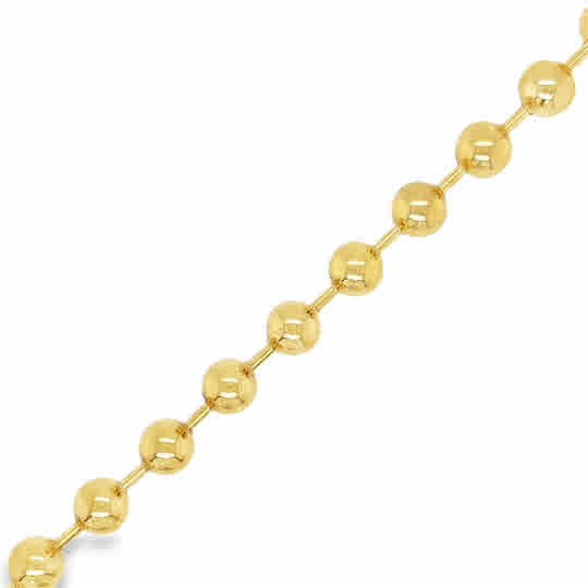 Sterling Silver Gold Plated Polished Ball Bracelet