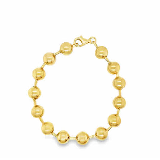 Sterling Silver Gold Plated Polished Ball Bracelet