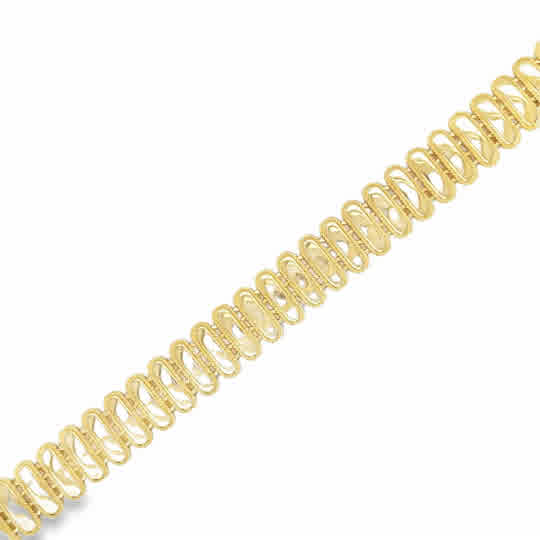 9ct Yellow Gold Bar Bracelet with Milgrain Edge