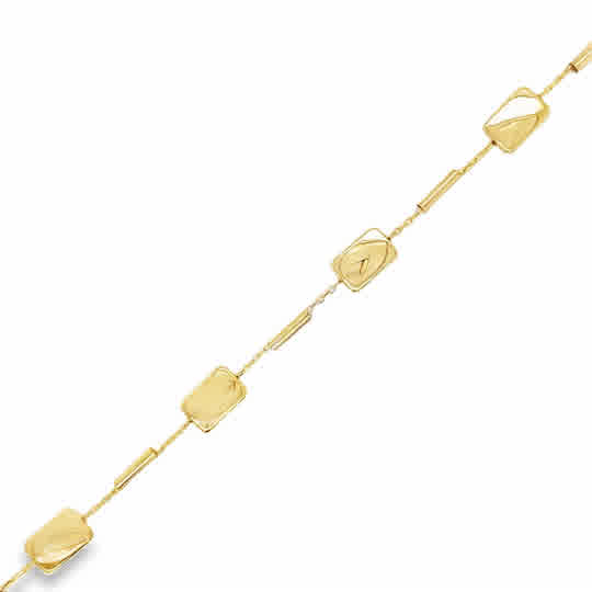 9ct Yellow Gold Bar and Rectangle Scatter Bracelet