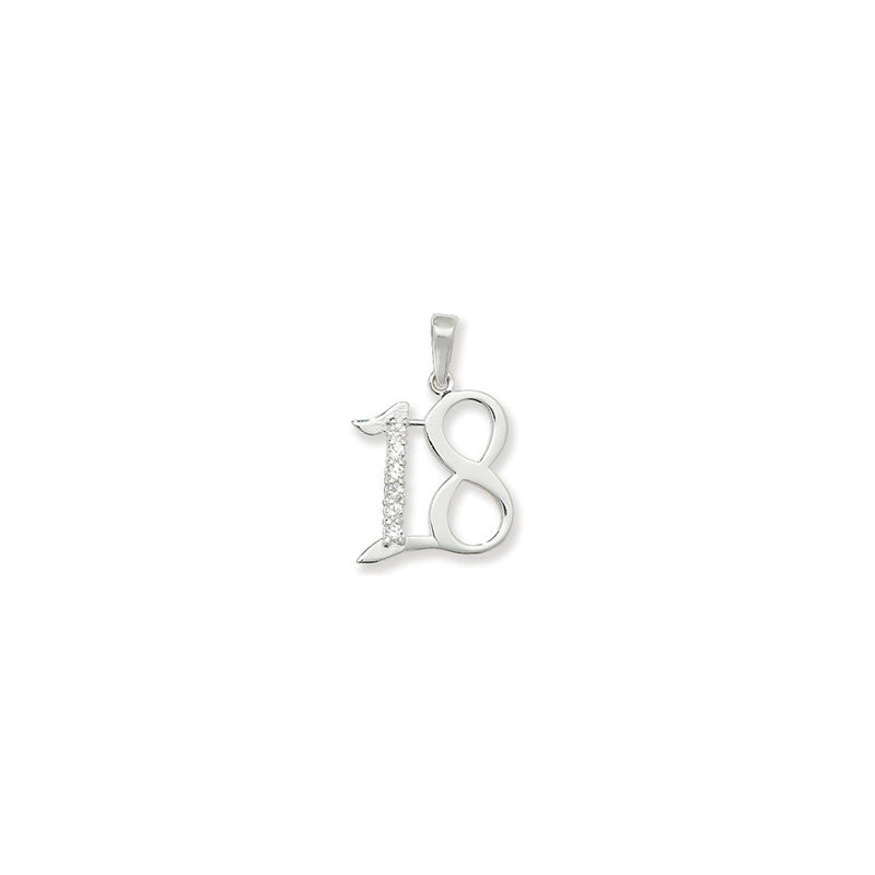 Sterling Silver CZ 18 Pendant
